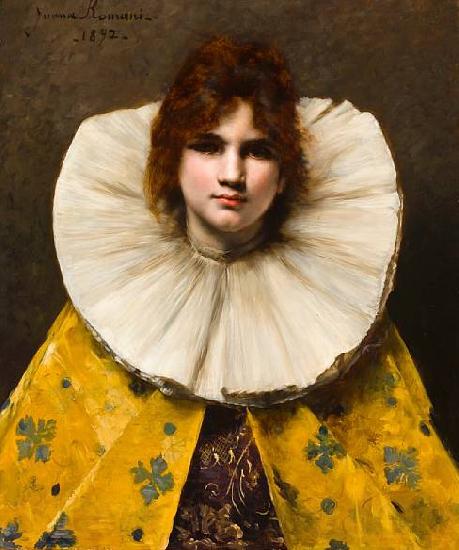 Juana Romani A portrait of a young girl with a ruffled collar